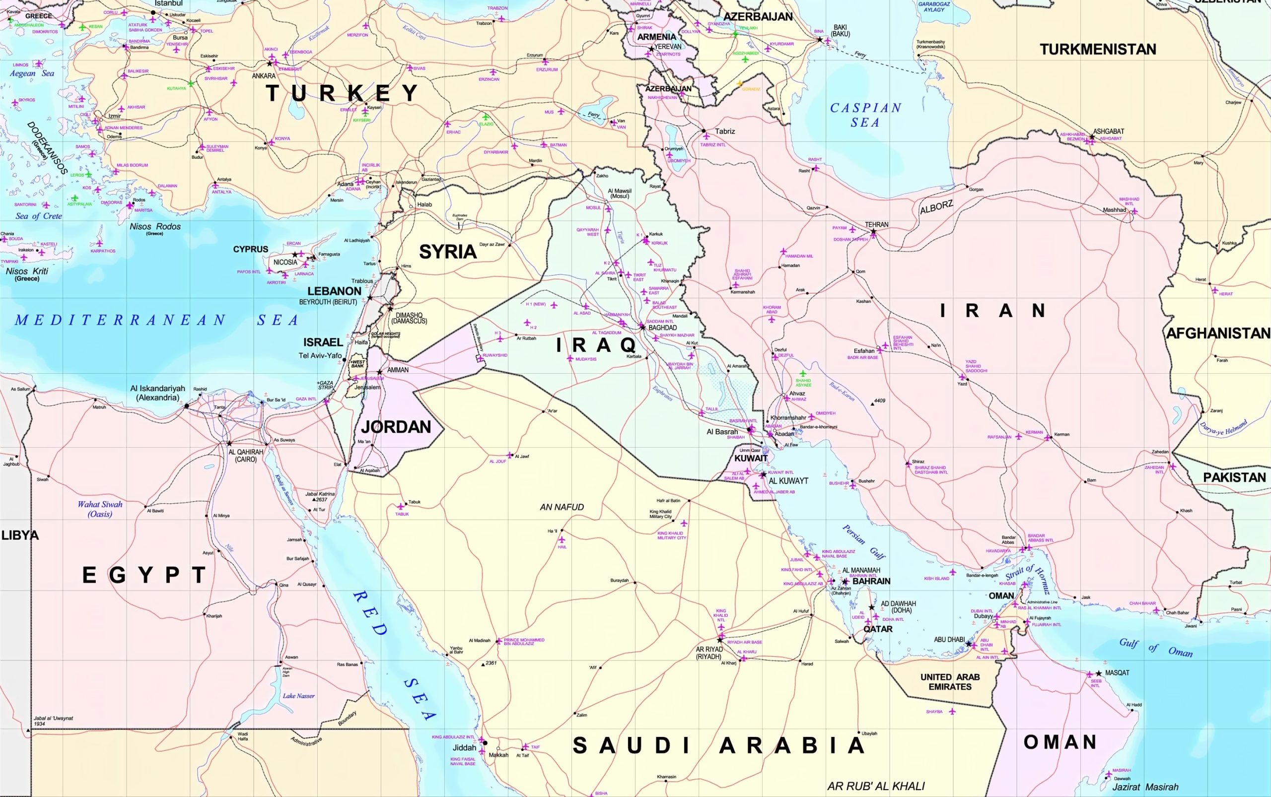 Иордания ирак. Оман на карте ближнего Востока. Иордания Страна на карте.